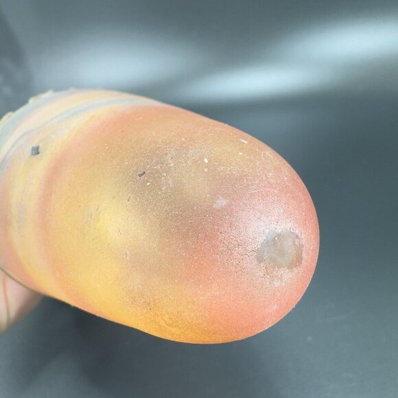 Egyptian Hand Blown Art Glass Vase Bottle Thin Lightweight Scavo Textured Glass - Picture 4 of 16